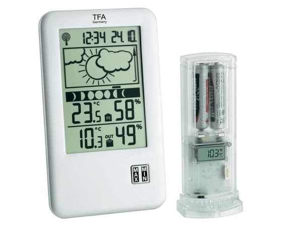 TFA Dostmann Neo Plus 35.1109 Trådløs vejrstation Prognose for 12 til 24 timer Antal sensorer maks. 1