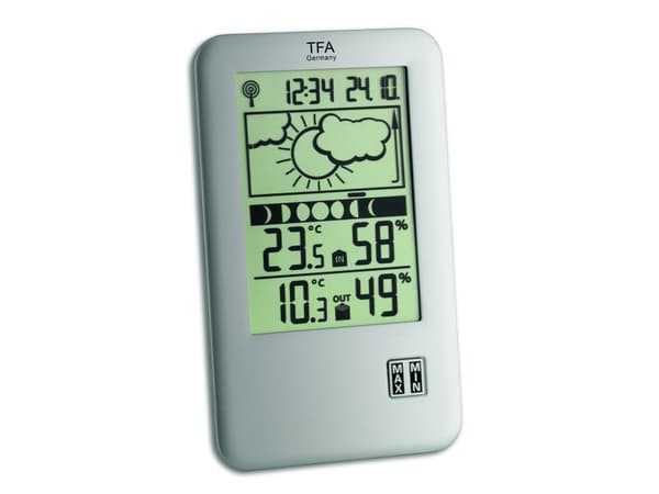 TFA Dostmann Neo Plus 35.1109 Trådløs vejrstation Prognose for 12 til 24 timer Antal sensorer maks. 1