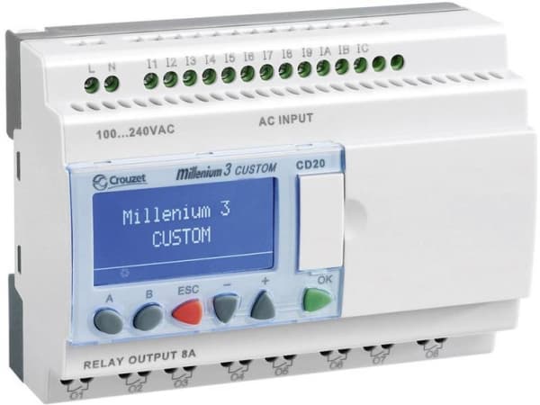 Crouzet 88974051 Millenium 3 Smart CD20 R PLC-ohjausmoduuli 24 V/DC 24 V/DC