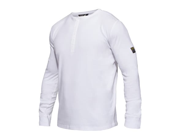 F.ENGEL Explore Grandad - Langærmet T-Shirt - Str. M - Model: 0930-565 - Farve: Hvid