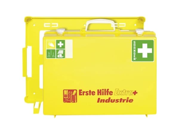 Söhngen 0361108 Första hjälpen-kit + EXTRA Industry DIN 13157 + förlängningar 150 x 300 x 400 x 150 Neongult