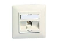 BTR C6Amodul 1 Port 180°M UP - Uttag för nedsänkt montering - CAT 6a - RJ-45 - kritvit, RAL 9010 Vit