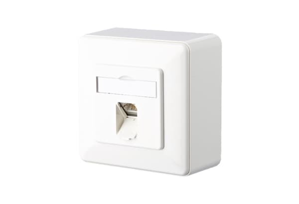 Metz Connect C6Amodul - Eluttag - RJ 45 - 1 nätverksuttag - kritvit, RAL 9010