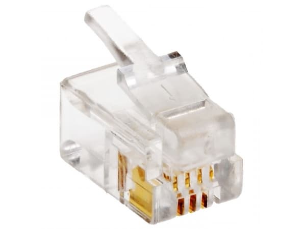 Helos 130385, RJ10, Transparent, Plast, 100 styck