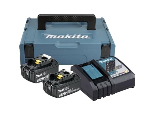 Makita DC18RC - Akkulaturi + akku 2 x - Li-Ion - 3 Ah - 54 Wh - 1 x akkujen laturi