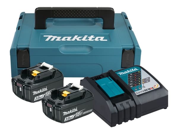 Makita DC18RC - Akkulaturi + akku 2 x - Li-Ion - 3 Ah - 54 Wh - 1 x akkujen laturi