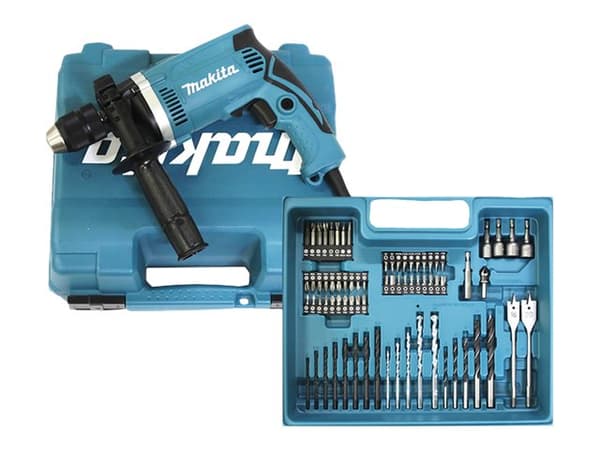 Makita HP1631KX3 - Hammerbor - 710 W - 1 hastighet - nøkkelfri borhylse 13 mm