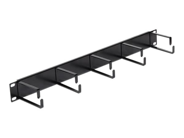 Delock - Panel for kabelhåndtering - jet black, RAL 9005 - 1U - 19"