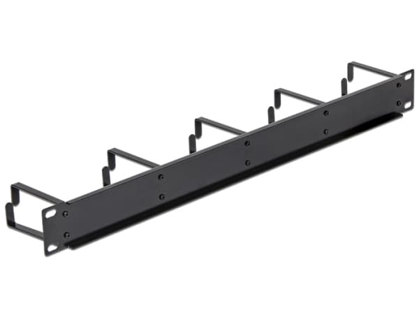 Delock - Panel for kabelhåndtering - jet black, RAL 9005 - 1U - 19"