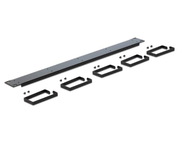 Delock - Panel for kabelhåndtering - jet black, RAL 9005 - 1U - 19"