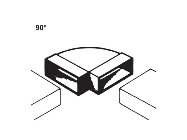 Wallair 20200112 Fladkanals-ventilationssystem 100 Rørbue 90°