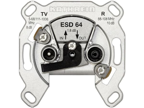 KATHREIN ESD 64 - TV/Satellite/Radio antenna socket mechanism - IEC ( female ), IEC ( male ) - 1 TV socket, 1 radio socket