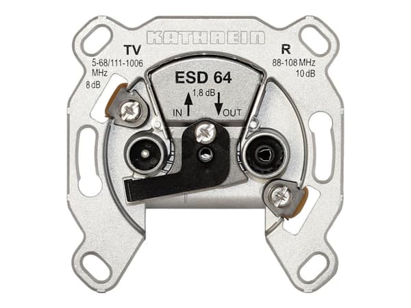 KATHREIN ESD 64 - TV/Satellite/Radio antenna socket mechanism - IEC ( female ), IEC ( male ) - 1 TV socket, 1 radio socket