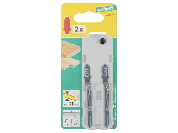wolfcraft GmbH 2313000, Figursågblad, Spånskiva, Plywood, Mjuka träslag, Stål med hög kolhalt (HCS), 5 cm, 2 mm, 2 cm