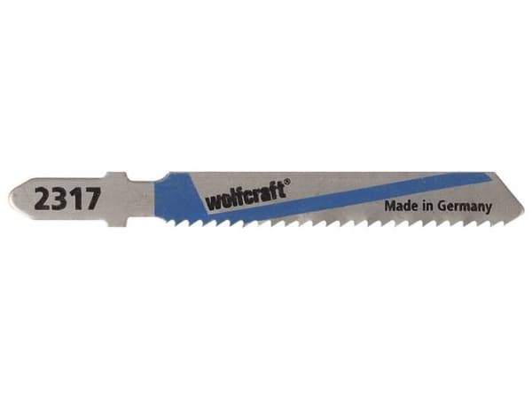 wolfcraft GmbH 2317000, Jigsaw blade, Gjuten aluminium, Stål, Snabbstål (HSS), Blå, Rostfritt stål, 5 cm, 2 mm