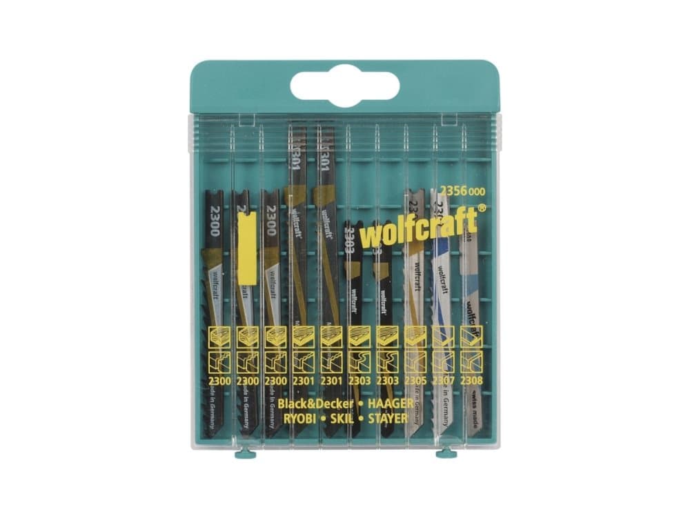 wolfcraft GmbH 2356000, Jigsaw blade, Gjuten aluminium, Hårt träslag, Icke-järnmetaller, Parkett, Plast, Plywood, Mjuka träslag, Stål, Stål med hög k