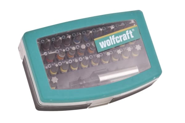 Wolfcraft Wolfcraft 2975000 Bitset 32 delar Hexagon, Phillipsnyckel, Pozidrivnyckel, Unbrako, Hexagonuttag (TX)