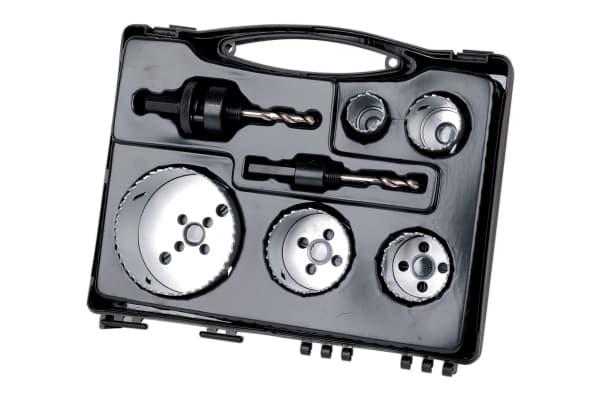wolfcraft GmbH 5422000, Sett, Drill, Gipsplate, Ikke-jernholdig metall, Plast, Kryssfiner, Tre, Bimetall, Sekskanttange, 4 cm