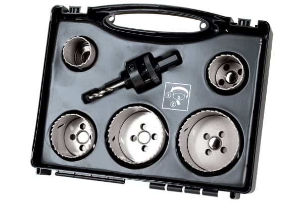wolfcraft GmbH 5422000, Sett, Drill, Gipsplate, Ikke-jernholdig metall, Plast, Kryssfiner, Tre, Bimetall, Sekskanttange, 4 cm