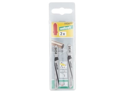 wolfcraft GmbH 4006885843400, Figursågblad, Gjuten aluminium, Stål, Stål med hög kolhalt (HCS), Rostfritt stål, 2 mm, 2 styck