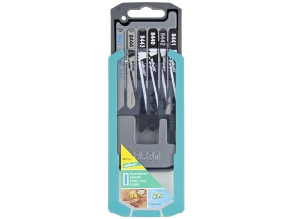 wolfcraft GmbH 8631000, Figursågblad, Gjuten aluminium, Icke-järnmetaller, Metallplåt, Mjuka träslag, Rostfritt stål, Stål med hög kolhalt (HCS), Sna