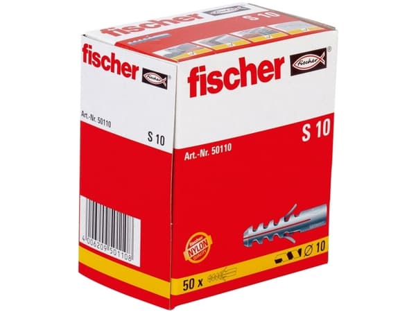 Fischer 50110, Väggplugg, Tegel, Betong, 50 mm, 1 cm, 7 cm, 6 mm