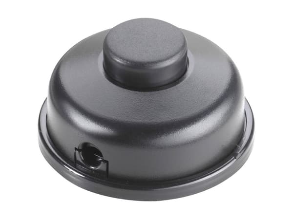 interBär Fodkontakt: 250 V/AC 6 A Afbryder 1-polet tænd/sluk Sort