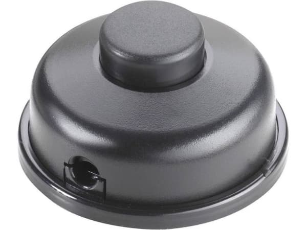 interBär Fodkontakt: 250 V/AC 6 A Afbryder 1-polet tænd/sluk Sort