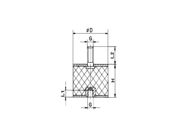Netter Vibration NRE 25/30 Kovuus 43°sh Jousi (max) 3,9 mm Maksimi staattinen kuormitus 20 kg