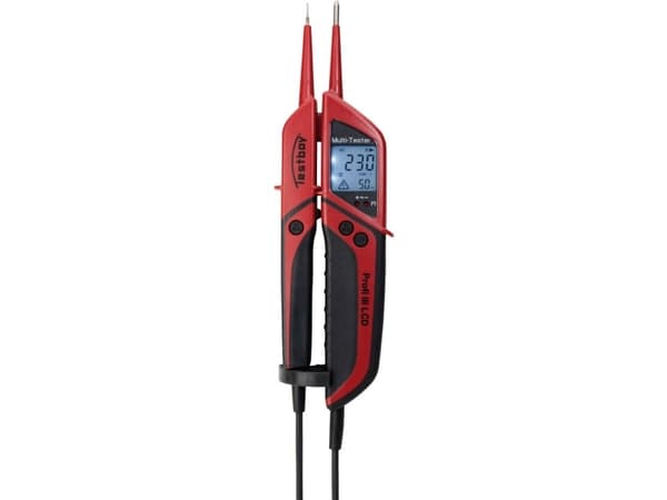 Testboy Profi III LCD To-polet spændingstester CAT IV 1000 V LCD, Akustik, Vibration