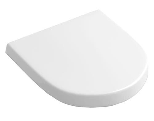 Villeroy & Boch 9M68S101, Avlang, Hardt toalettsete, Hvit, Rustfritt stål, Termoset