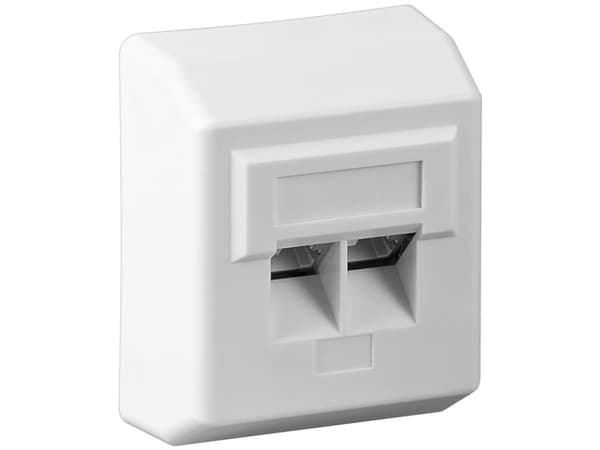 Goobay 50971, 2 x RJ-45, 5e, Vit, Akrylnitrilbutadienstyren (ABS), 1 styck