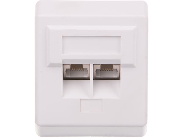 Goobay 50971, 2 x RJ-45, 5e, Vit, Akrylnitrilbutadienstyren (ABS), 1 styck