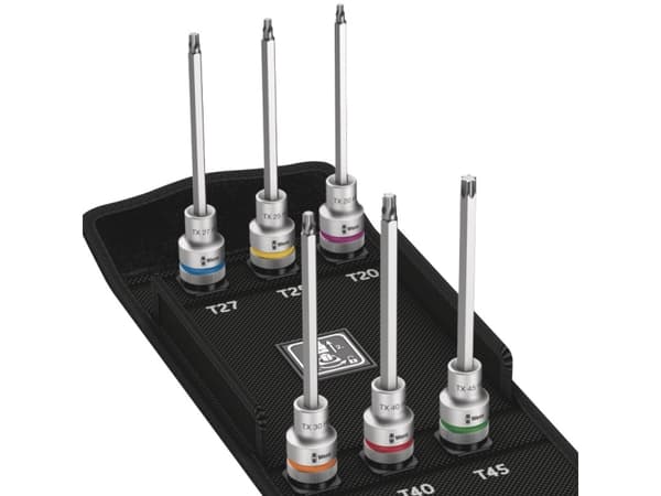 Wera 8767 C TX HF 2, 6 styck, Torx, T45, T20, T25, T27, T30, T40, Stål, 140 mm, 25,4 / 2 mm (1 / 2")