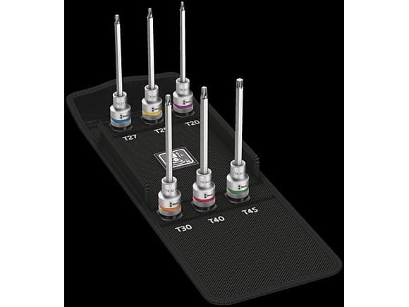 Wera 8767 C TX HF 2, 6 styck, Torx, T45, T20, T25, T27, T30, T40, Stål, 140 mm, 25,4 / 2 mm (1 / 2")