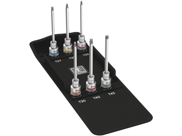 Wera 8767 C TX HF 2, 6 styck, Torx, T45, T20, T25, T27, T30, T40, Stål, 140 mm, 25,4 / 2 mm (1 / 2")