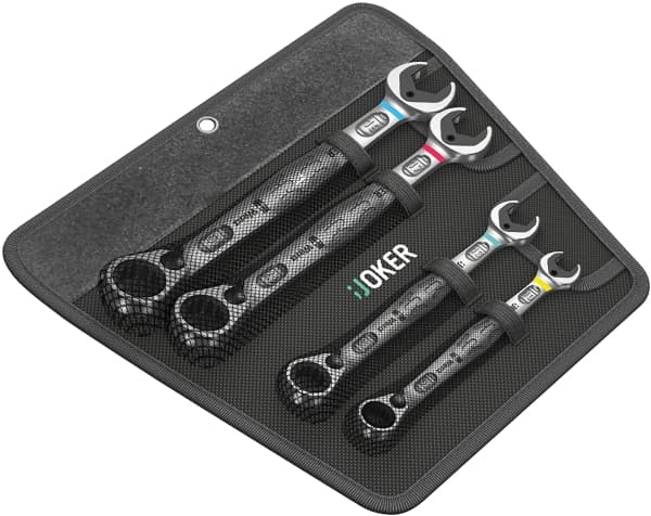 Wera Joker Switch Set, 10,13,17,19 mm, 1/4", Kromfarget, Krom-molybden-stål, Kromfarget, Blank