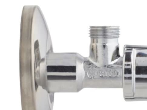 BROEN Arcofix sulkuventtiili pitkä malli nippeli 1/2" X 3/8" kromattu Ø70 mm ruusukkeella. Toimitetaan ilman aukkoa 10 mm kupariputkelle #744524033