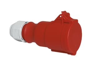 CEE-jatkojohtoH6 400V 32A 5-napainen, punainenMultigrip-kaapelin vedonpoisto, ruuviIP44 Polyamidi