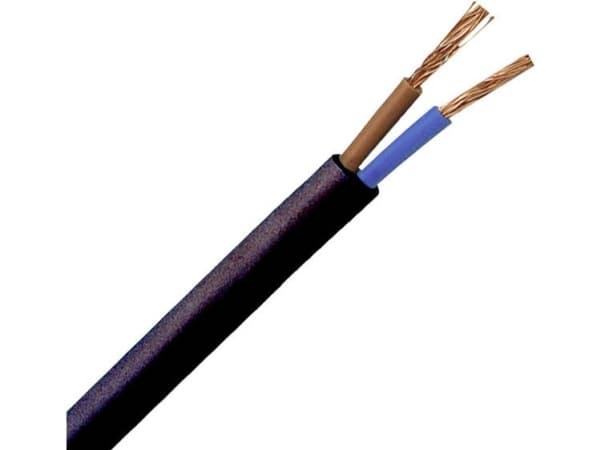 Kopp 152210845 Slangekabel H03VV-F 2 x 0.75 mm² Sort 10 m