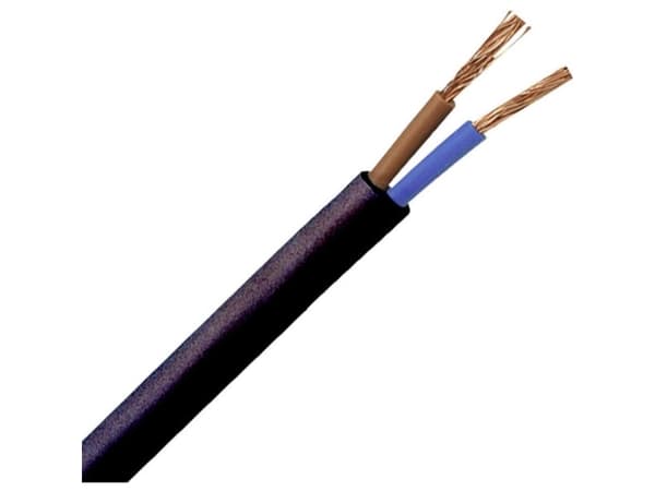 Kopp 152210845 Slangekabel H03VV-F 2 x 0.75 mm² Sort 10 m
