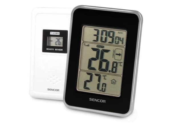 Sencor SWS 25 BS - Termometer - digital - svart/sølv