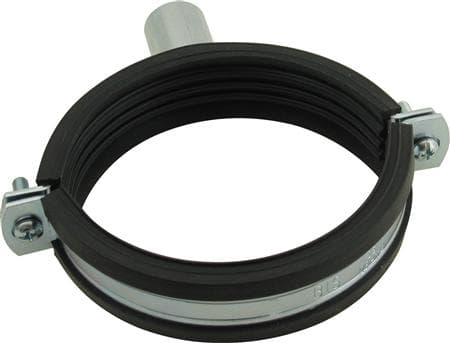 WALRAVEN Rörhållare Ø159-168mm BIS 2S ljuddämpad med EPDM-gummi, kombinationsmontering M8/10 G 1/2". Förzinkat stål. För metallrör