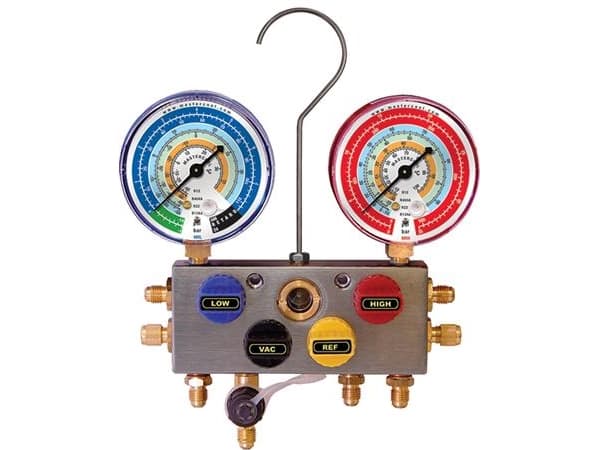 Mastercool Analog 4-vejs manifold Ø80 for R32, R410a, R407C, R22