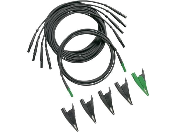 Fluke TLS430 Set med säkerhetstestledningar [4 mm bladkontakt, Alligatorklämma - 4 mm bladkontakt] Svart, grönt 1 st