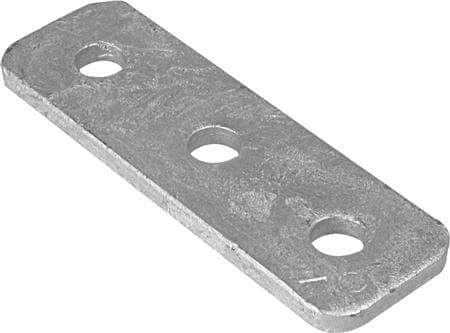 WALRAVEN Platt konsol rakt 3xM10bredd 40 mm, längd 123 mmVärmgalvaniserad