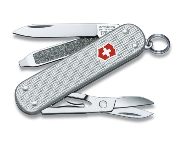 Victorinox Taschenmesser Classic Alox, Nagelfeile, Schraubendreher, Ring, Klinge, Schere,, Fällkniv av slipjoint-modell, Kniv med flera verktyg, 6 mm