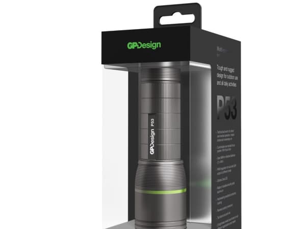 Design Flashlight, P53, incl.  Bag Hand flashlight, Black,