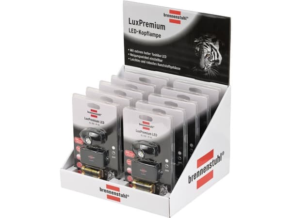 Brennenstuhl 1178780, Taskulamppu otsanauhalla, Musta, Muovi, IP44, LED, 2 lamppua
