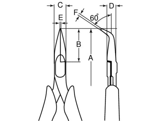 Bahco Spisstang, bøyd spiss 60°, 9 mm, 2,44 cm, 6,8 mm, Polypropylen (PP), Termoplast, Sort, Oransje, 130 mm